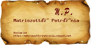 Matriszottó Petrónia névjegykártya